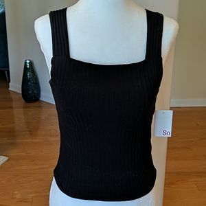 SO BRAND BLACK TOP SIZE M NWT RIBBED TIGHT FITTING